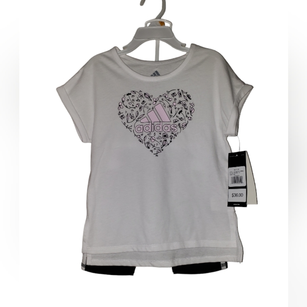 Adidas Girls 2 piece set Tee & Shorts 3T